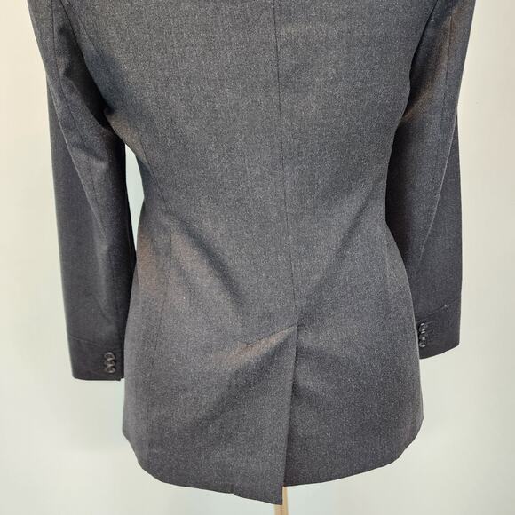 Vintage Wool Cashmere Blazer Size 10P Gray Office Career Tailored Fit Context - Picture 8 of 16